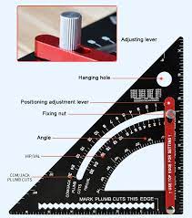 Newest Triangle Ruler 7Inch Aluminum Alloy Angle Protractor Speed Metric Square Measuring Ruler